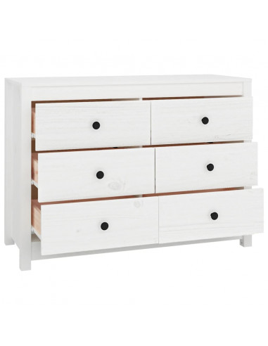 Armadietto Miele Bianca 100x40x72 cm in Legno Massello di Pino