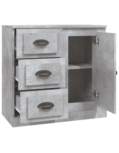 Credenza Grigio Cemento 70x35,5x67,5 cm in Legno Multistrato