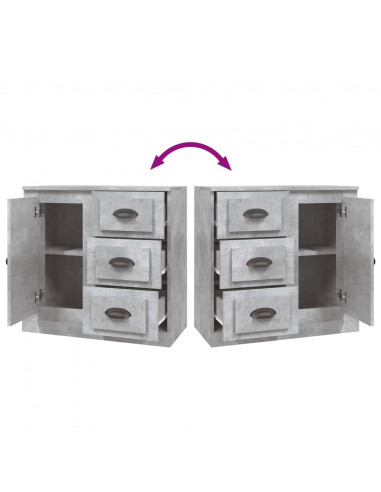 Credenza Grigio Cemento 70x35,5x67,5 cm in Legno Multistrato