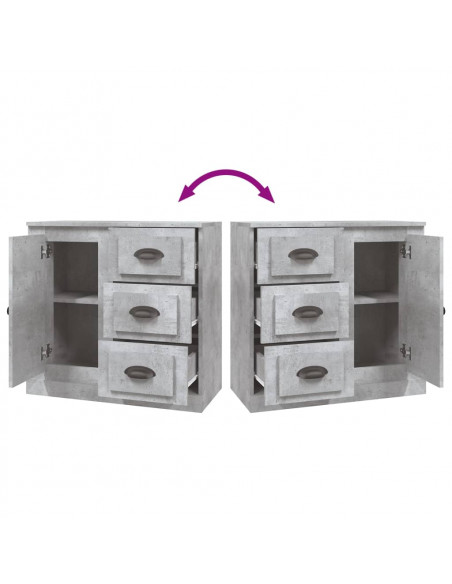 Credenza Grigio Cemento 70x35,5x67,5 cm in Legno Multistrato