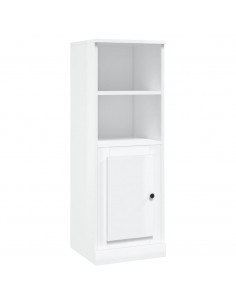 Credenza Bianco Lucido 36x35,5x103,5 cm in Legno Multistrato 2
