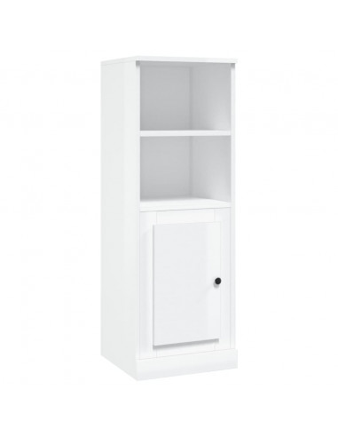 Credenza Bianco Lucido 36x35,5x103,5 cm in Legno Multistrato