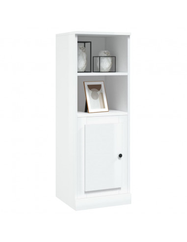 Credenza Bianco Lucido 36x35,5x103,5 cm in Legno Multistrato