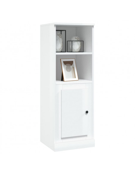 Credenza Bianco Lucido 36x35,5x103,5 cm in Legno Multistrato