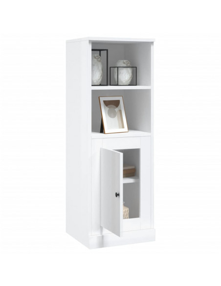 Credenza Bianco Lucido 36x35,5x103,5 cm in Legno Multistrato