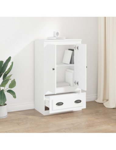 Credenza Bianca 60x35,5x103,5 cm in Legno Multistrato