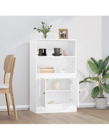 Credenza Bianca 60x35,5x103,5 cm in Legno Multistrato