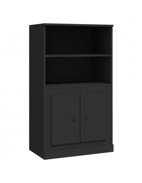 Credenza Nera 60x35,5x103,5 cm in Legno Multistrato