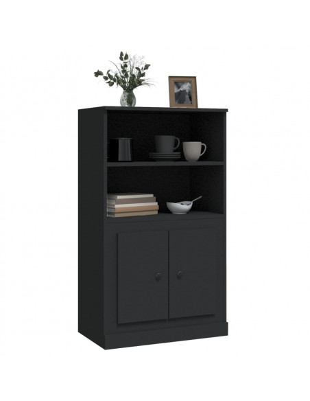 Credenza Nera 60x35,5x103,5 cm in Legno Multistrato