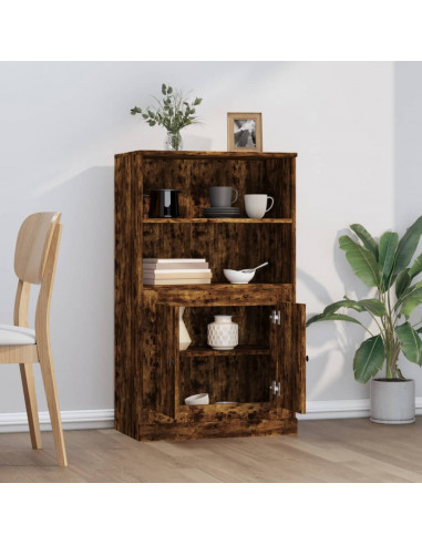 Credenza Rovere Fumo 60x35,5x103,5 cm in Legno Multistrato