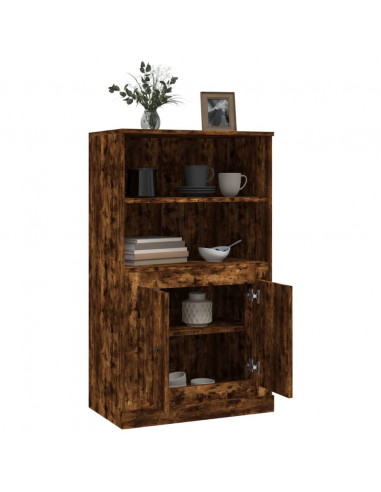 Credenza Rovere Fumo 60x35,5x103,5 cm in Legno Multistrato