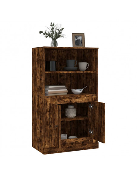 Credenza Rovere Fumo 60x35,5x103,5 cm in Legno Multistrato