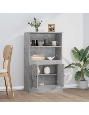 Credenza Grigio Cemento 60x35,5x103,5 cm in Legno Multistrato