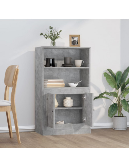 Credenza Grigio Cemento 60x35,5x103,5 cm in Legno Multistrato