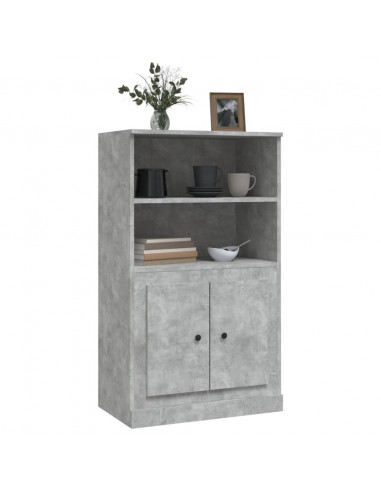 Credenza Grigio Cemento 60x35,5x103,5 cm in Legno Multistrato