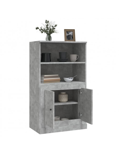 Credenza Grigio Cemento 60x35,5x103,5 cm in Legno Multistrato