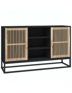 Credenza Nera 105x30x65 cm in Legno Multistrato 2