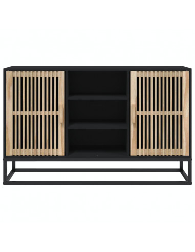 Credenza Nera 105x30x65 cm in Legno Multistrato