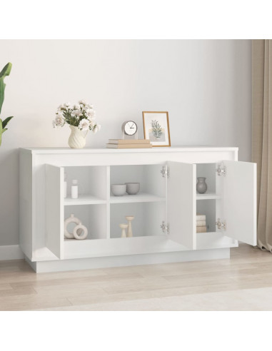 Credenza Bianca 102x35x55 cm in Legno Multistrato
