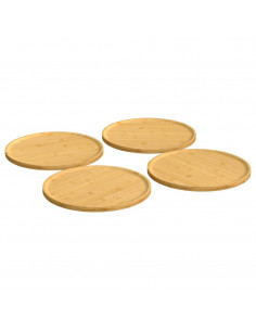 Piatti per Pizza 4 pz Ø32x1,5 cm in Bambù 2