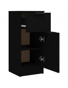 Credenza Nera 30x30x70 cm in Legno Multistrato 2