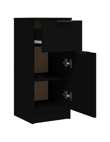 Credenza Nera 30x30x70 cm in Legno Multistrato