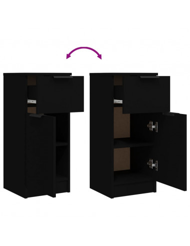 Credenza Nera 30x30x70 cm in Legno Multistrato