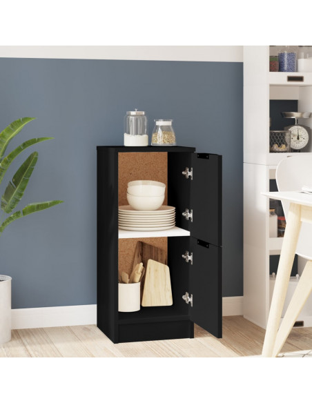 Credenza Nera 30x30x70 cm in Legno Multistrato