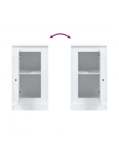 Credenza Bianca 37,5x35,5x67,5 cm in Legno Multistrato