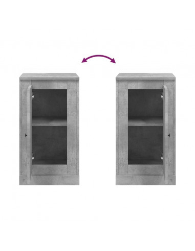 Credenza Grigio Cemento 37,5x35,5x67,5 cm in Legno Multistrato