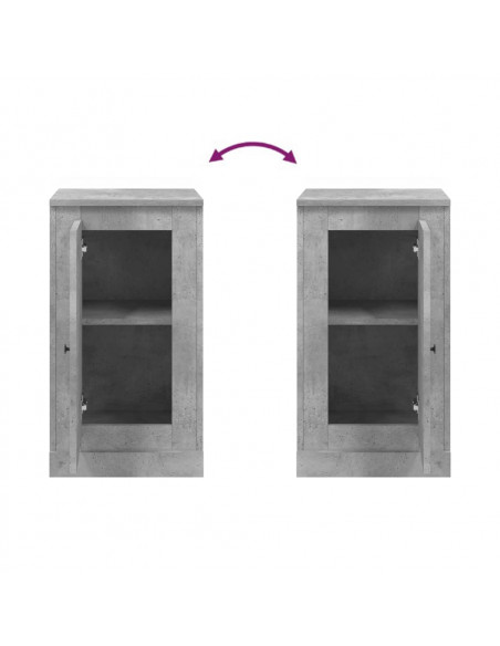 Credenza Grigio Cemento 37,5x35,5x67,5 cm in Legno Multistrato