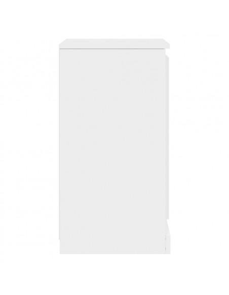 Credenza Bianco Lucido 37,5x35,5x67,5 cm in Legno Multistrato