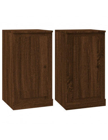 Credenze 2pz Rovere Marrone 37,5x35,5x67,5 cm Legno Multistrato