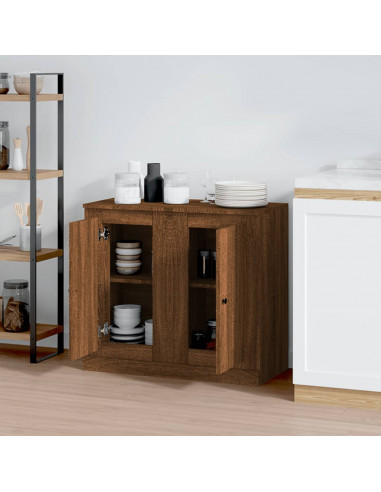 Credenze 2pz Rovere Marrone 37,5x35,5x67,5 cm Legno Multistrato