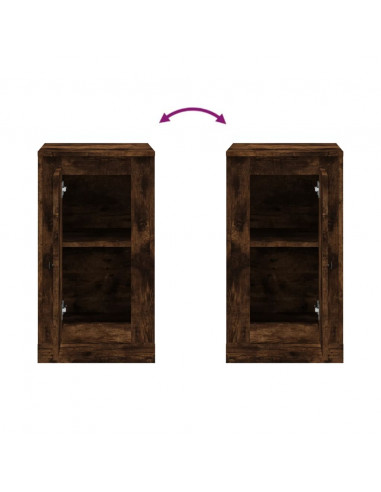 Credenza Rovere Fumo 37,5x35,5x67,5 cm in Legno Multistrato