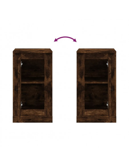 Credenza Rovere Fumo 37,5x35,5x67,5 cm in Legno Multistrato
