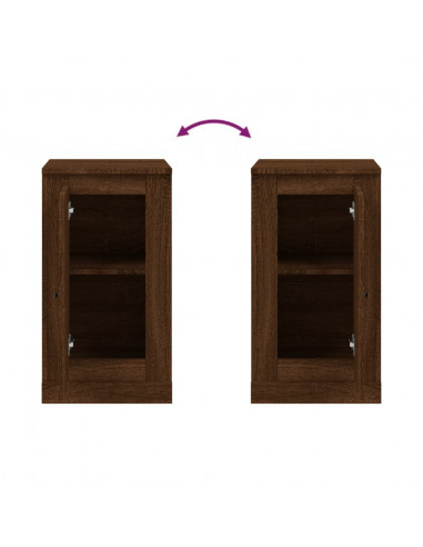 Credenza Rovere Marrone 37,5x35,5x67,5 cm in Legno Multistrato