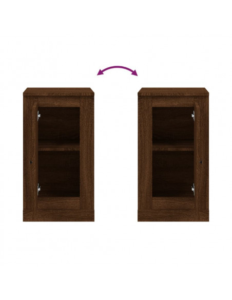 Credenza Rovere Marrone 37,5x35,5x67,5 cm in Legno Multistrato