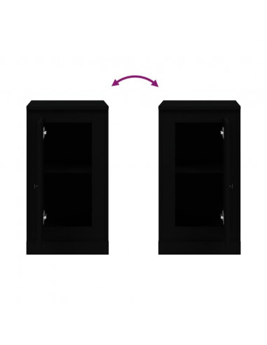 Credenza Nera 37,5x35,5x67,5 cm in Legno Multistrato