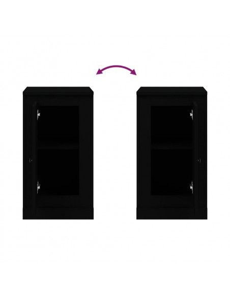 Credenza Nera 37,5x35,5x67,5 cm in Legno Multistrato