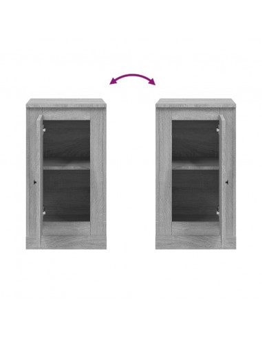 Credenza Grigio Sonoma 37,5x35,5x67,5 cm in Legno Multistrato