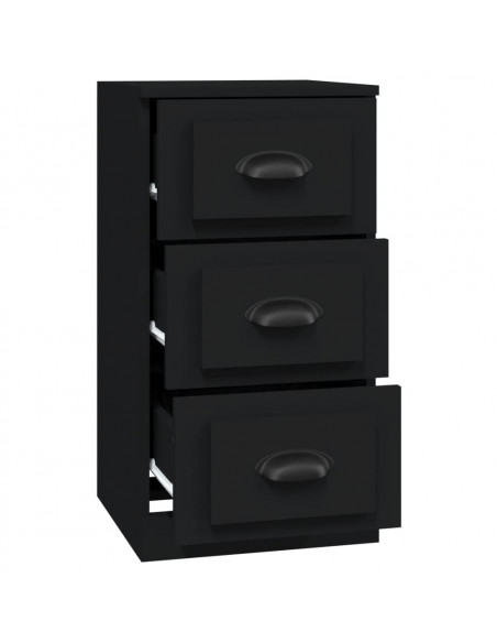 Credenza Nera 36x35,5x67,5 cm in Legno Multistrato