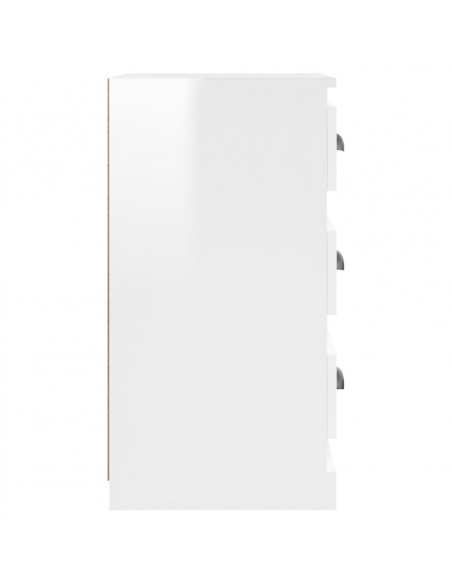 Credenza Bianco Lucido 36x35,5x67,5 cm in Legno Multistrato