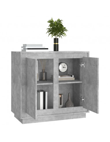 Credenza Grigio Cemento 80x34x75 cm in Legno Multistrato