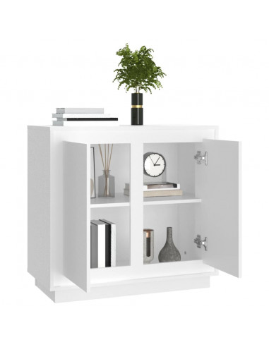 Credenza Bianca 80x34x75 cm in Legno Multistrato
