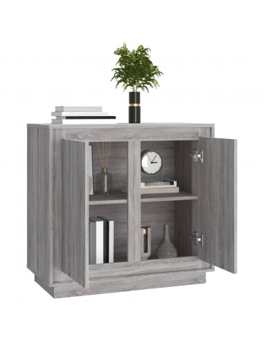 Credenza Grigio Sonoma 80x34x75 cm in Legno Multistrato