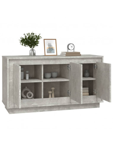 Credenza Grigio Cemento 102x35x55 cm in Legno Multistrato