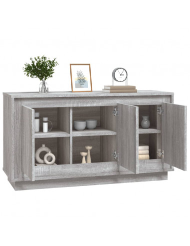 Credenza Grigio Sonoma 102x35x55 cm in Legno Multistrato