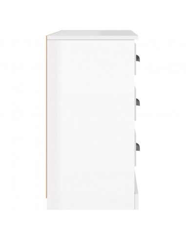 Credenza Bianco Lucido 104,5x35,5x67,5 cm in Legno Multistrato