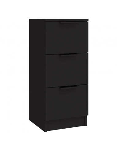 Credenze 3 pz Nere in Legno Multistrato